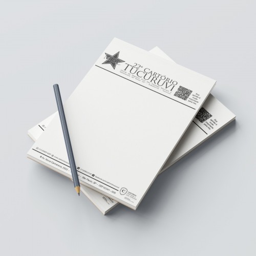 PAPEL TIMBRADO APERGAMINHADO 90G 210X300MM - 1X0 PRETO 