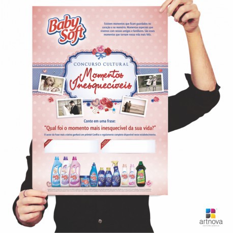 CARTAZES COUCHÊ 150 Gramas  30x42 cm - 4X0 = 500 unidades